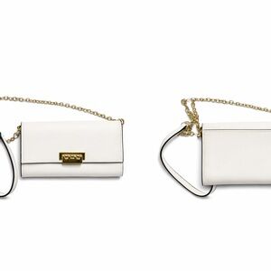 Zac Posen White Leather Chain Clutch